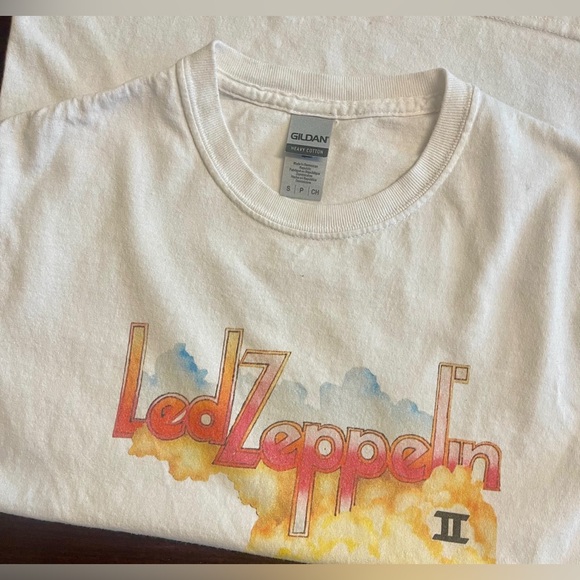 Tops - Led Zeppelin II Graphic Tee - Cream with Orange/Yellow Print